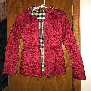 Girl’s Burberry jacket Like New cond sz 12YRS RED